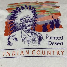 Screen Stars T Shirt Mens XL White Native American Painted Desert Single Stitch