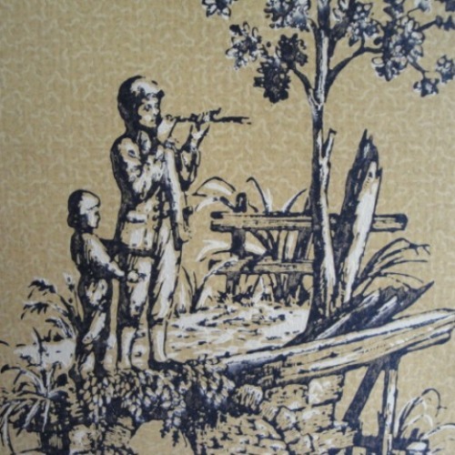 14sr Thomas Strahan Historic 1780 Farm Toile 1888 HIstoric Repro Wallpaper