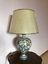 LUME LAMPADA DA TAVOLO COMO' DECORATO A MANO IN CERAMICA DI CALTAGIRONE