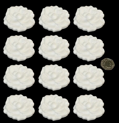 12 x Essbar 3D 62mm Rosen Rosenblumen, Kuchen, Cupcake Topper
