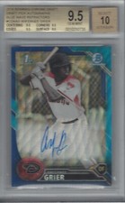 ANFERNEE GRIER 2016 BOWMAN CHROME DRAFT DRAFT PICK AUTO BLUE WAVE BGS 9.5/AU 10