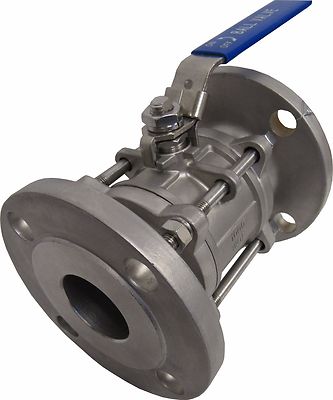 New PRM 2  3PC. 304 SS Ball Valve 150# Flange Full Port