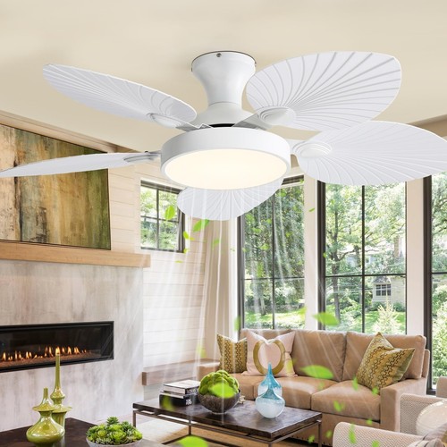 Tropical Ceiling Fans with Lights and Remote,46 Inch Palm Leaf Ceiling Fan fo... - Picture 8 of 8