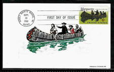 1356 6c Stamp (1968) THE FATHER MARQUETTE FDC MAXI CARD FROM COLORANO CACHETS
