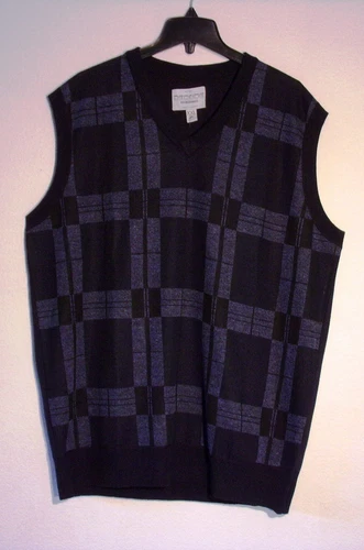 NEW MEN'S DECODE 2XL XXL MULTI-COLOR ARGYLE DIAMOND V-NECK SWEATER VEST #1433 - product listing photo