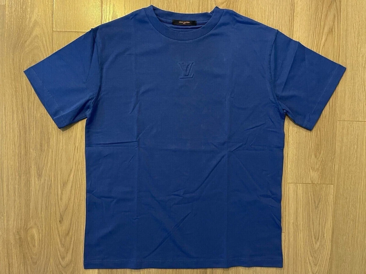 Louis Vuitton Embossed Tee Shirt blue france sz M