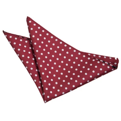 Burgundy Handkerchief Hanky Woven Classic Polka Dot Mens Accessory by DQT