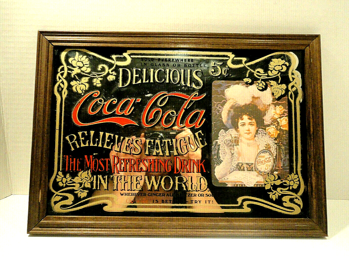 coca-cola サイン・ディスプレイ Vintage Coca Cola Framed Sign Hilda Clark | eBay