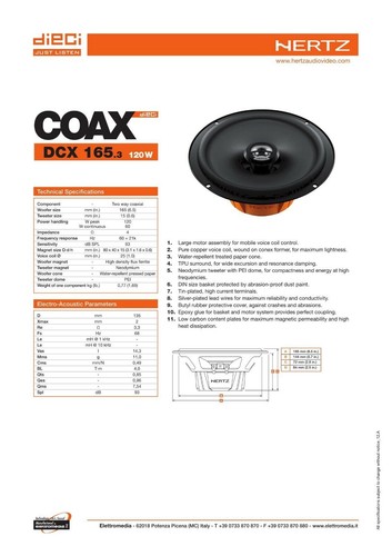 Set 2 Arcas Altavoces Hertz DCX 165.3 Delanteros O Traseros para VW Golf IV 4 - Imagen 11 de 13