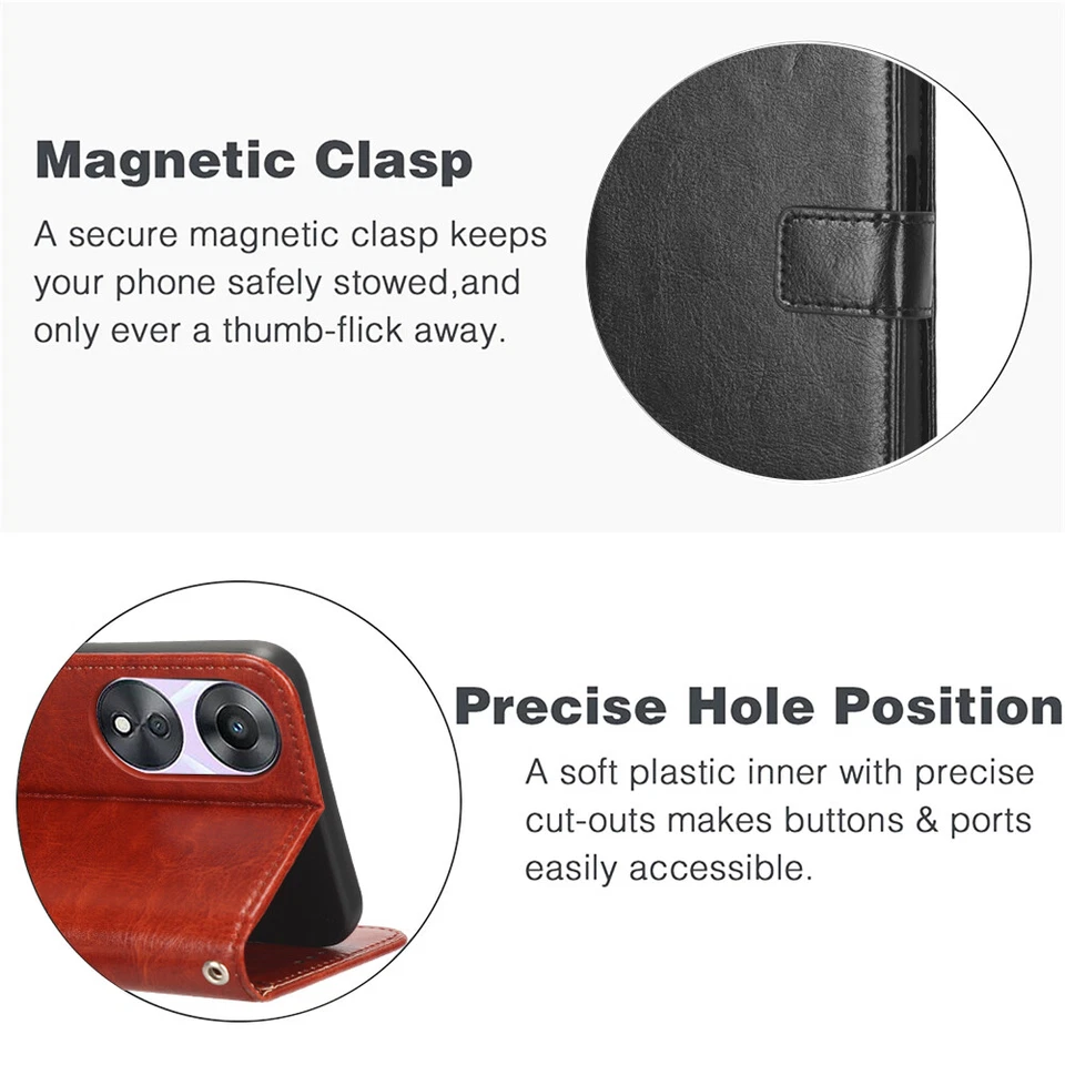 Para Google Pixel 10 Pro XL 9A 8 7 6 5 4 3 Magnético Cuero Abatible Tarjeta Billetera Estuche Foto 4 de 4