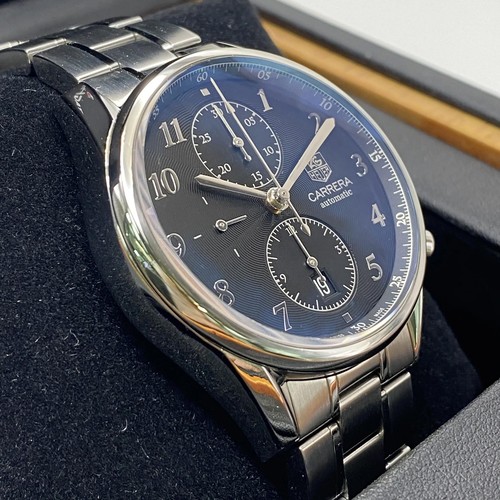 TAG Heuer Carrera Heritage Cadran Noir Acier Automatique Hommes Montre - Photo 4 sur 9
