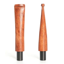 2pcs Straight Rosewood Tobacco Pipe Stem Mouthpiece Fit 9mm Filter Smoking Pipe