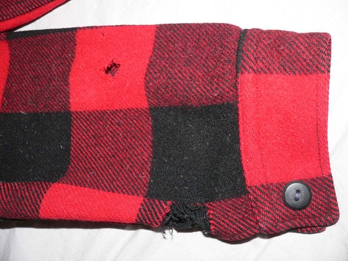 Vtg 50s 60s M PENDLETON WOOL SHIRT CPO JACKET MACKINAW BUFFALO PLAID DISTRESSED - Picture 4 of 10