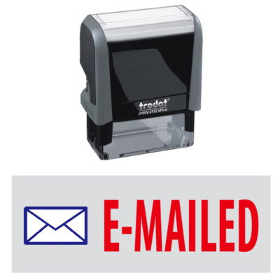 E-Mailed w. Pic. - Trodat 4912 Self-inking Stock Stamp (2-Color Red / Blue Ink)