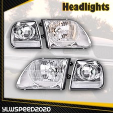 Clear Chrome Headlights Corner Lights Fit For 1997-2003 Ford F150 Expedition