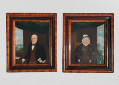 Antique 18th Century Pair of Portraits of James Garstang of Whittle & Wife Agnes