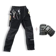 Cargo Pants Mens with Knee Pads Carpenter Pants Men Workwear Multi Pockets Work