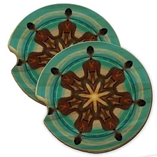 Meditation Wood Car Coaster Gift Set fit Car & Truck Cup Holder