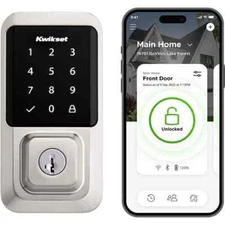 Kwikset HALO Satin Nickel WiFi Touchscreen Keypad Smart Lock Deadbolt SmartKey