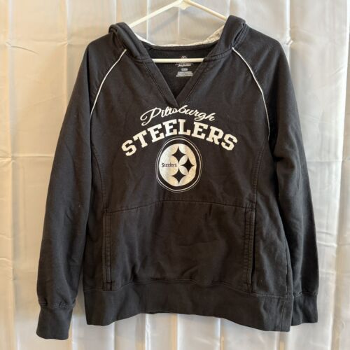 Majestic Pittsburgh Steelers Black Hoodie NFL Football Black White