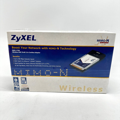 ZyXel NWD-170N Wireless EWC Draft 11n Cardbus Adapter 300 Mbps 802.11N