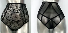 Victoria's Secret New Very Sexy Black Floral Sheer High Waist Cheeky Panty 