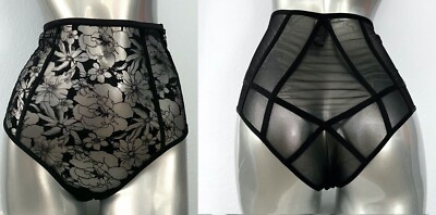 Victoria's Secret Cheeky Panty Very Sexy Black Floral Sheer High Waist XS S M