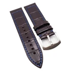 23mm Dark Brown Alligator Embossed Calf Leather Watch Strap, For Zenith