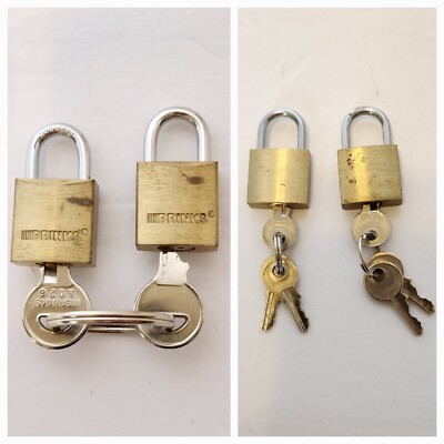 Small Luggage Lock Lot Of 4  * 2 Brinks & 2 Unbranded 