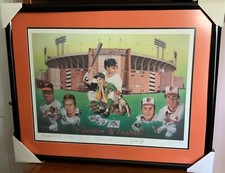 LE 100 SIGNED Palmer Ripken Brooks & Frank Robinson Wright Orioles Framed Litho