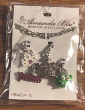 AMANDA BLU CHARM BRACELET WITH 4 CHARMS - -PRINCESS THEME--