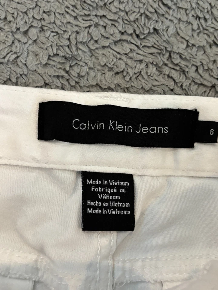 Calvin Klein Jeans Capri Pants Womens 6 White Casual Cropped Summer Beach - Image 2 of 4