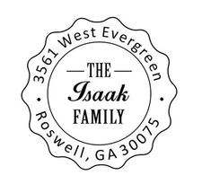 Custom Embosser Shiny-Seal Hand Round Family Name and Address Custom Embosser 