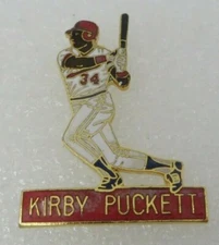 Vintage KIRBY PUCKETT Pin Pinback Hat Lapel Figure BASEBALL Minnesota Twins MLB