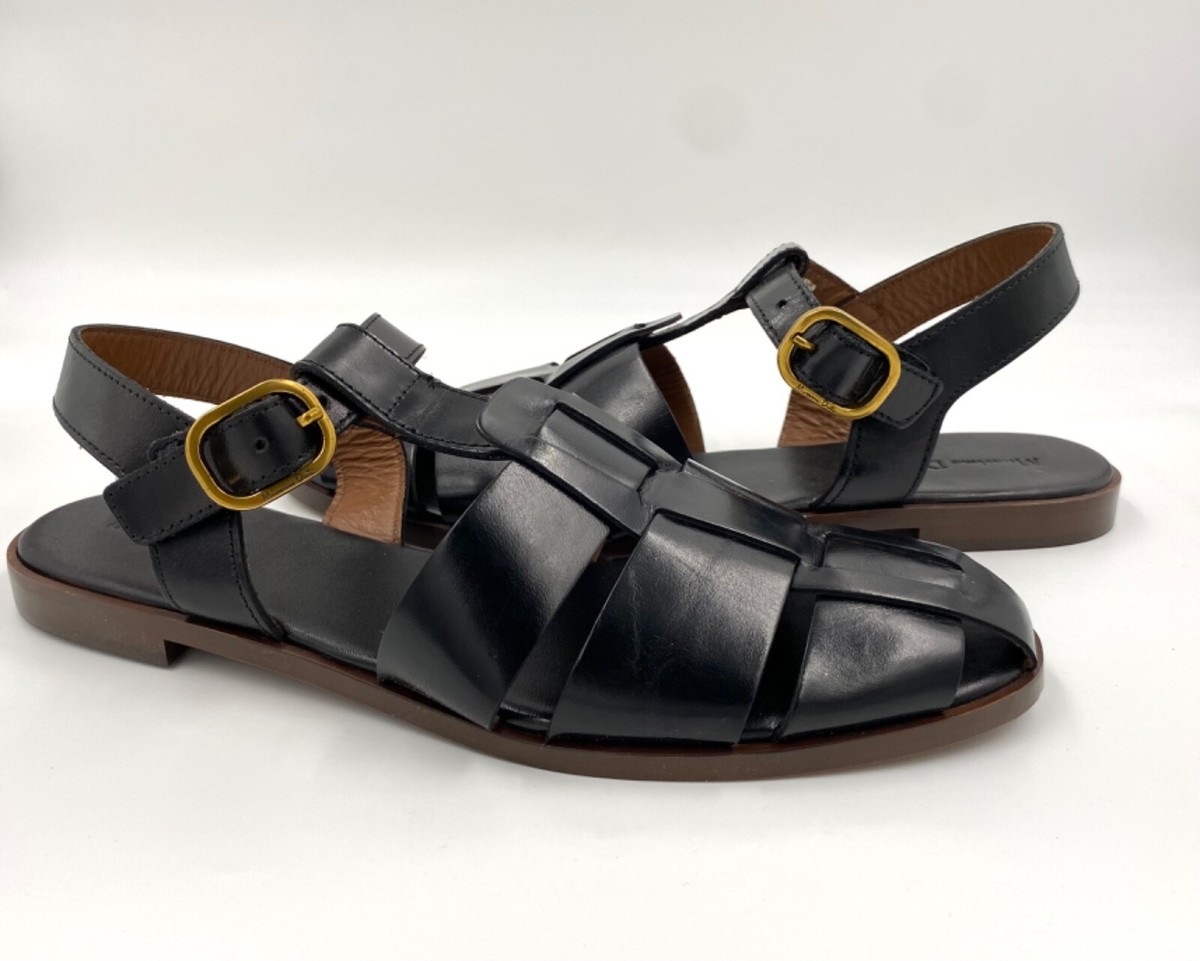 Massimo Dutti Woman's Sandals Fisherman Style Leather Flats ITALY