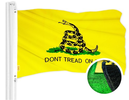 Combo Bordado G128: Bandera de EE. UU. DE UNA SOLA CARA 3x5 pies y Gadsden DOBLE CARA 3x5 pies - Imagen 2 de 9