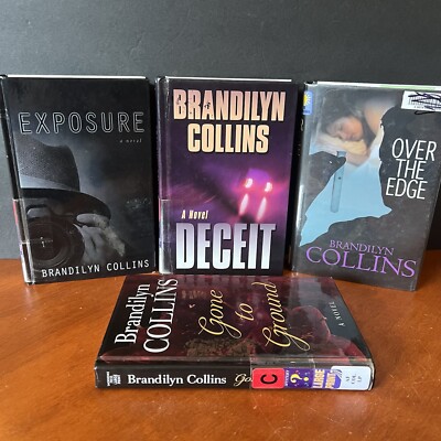 Lot: 4 LARGE PRINT Books Brandilyn Collins Deceit Exposure Over Edge Gone Ground