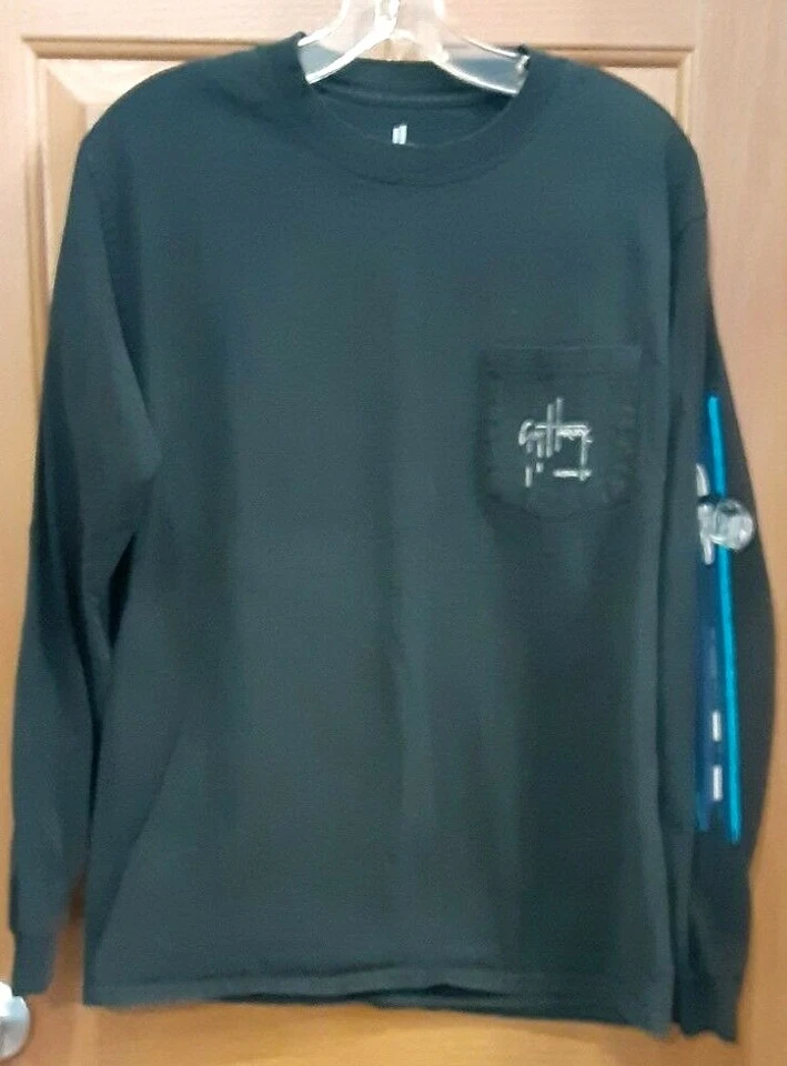 Camiseta Guy Harvey Original Azul Manga Larga Azul Marlín Pesca en Mar Profundo Talla M Foto 2 de 4