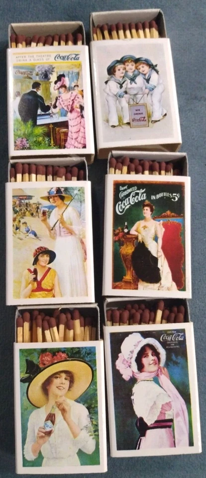Coca Cola Calendar 1901 Match Box Set of 6 Full Matches Calendar Artwork - Image 3 of 4