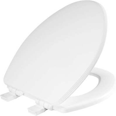Bemis 1600E4 000 Ashland Elongated Toilet Seat Slow Close White Molded Wood