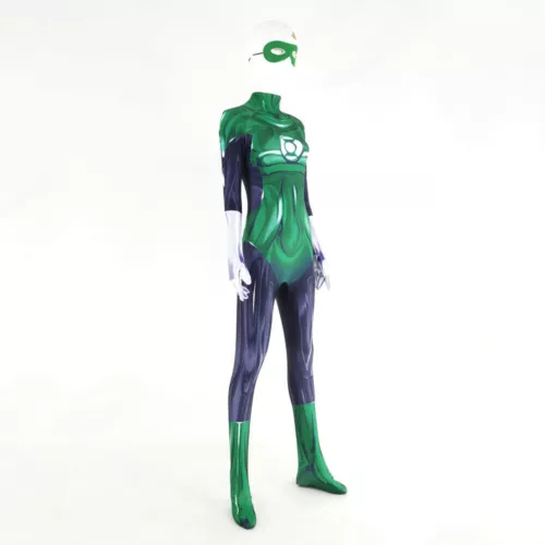 Lady Green Lantern Cosplay Jumpsuit Women Bodysuit Costume Adult Kids Halloween - Picture 4 of 6