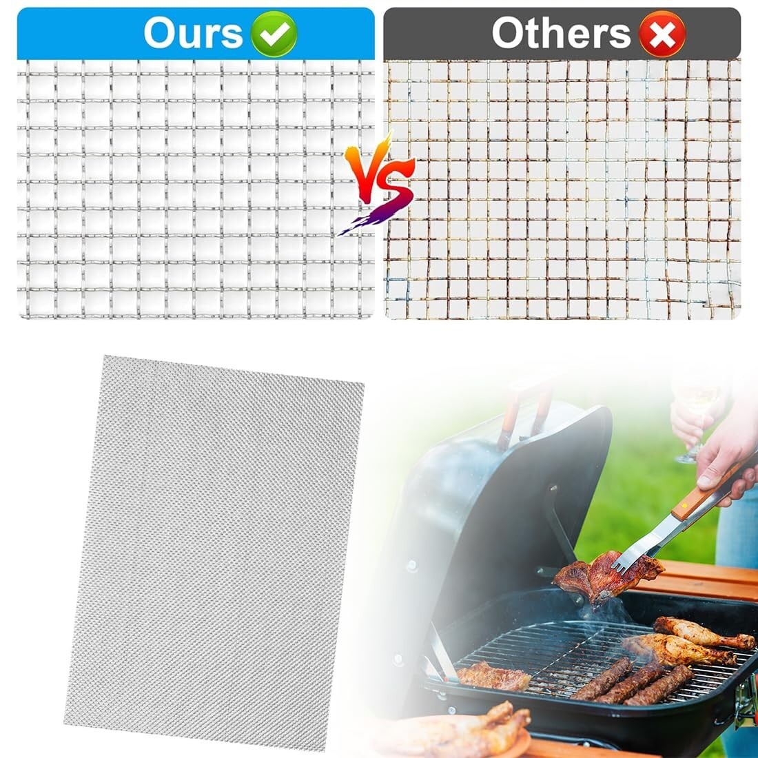 Wire Mesh Sheet Stainless Steel Woven Wire 5 Mesh No Rust Meshes Screen for DIY