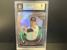 2013 CHRISTIAN YELLICH BOWMAN PLATINUM TOP PROSPECTS DIE CUTS BGS GRADED 9 RC