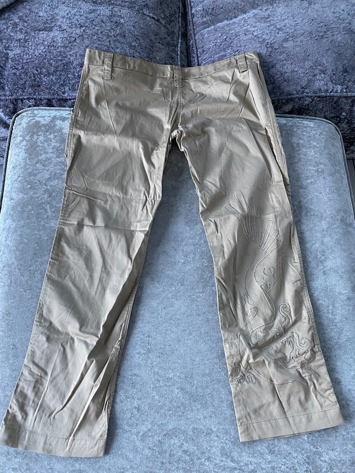 Maharishi Dragon women’s embroidered snopants trousers size 12 sand - Image 3 of 4