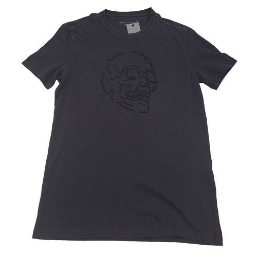 $ 148 John Varvatos Knoten Totenkopf schwarz Kurzarm Tee T-Shirt Herren Größe Medium