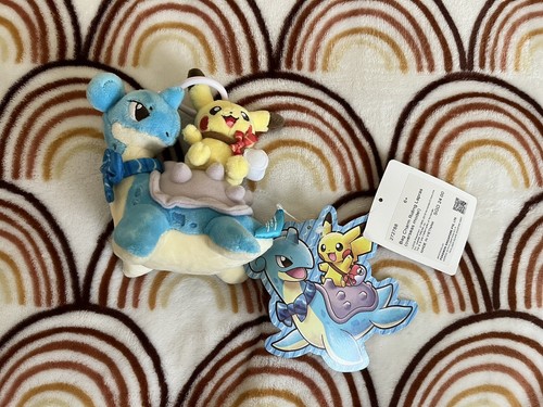Pokemon Bag Charm Pikachu Riding Lapras Plush Clip Japan Singapore ...