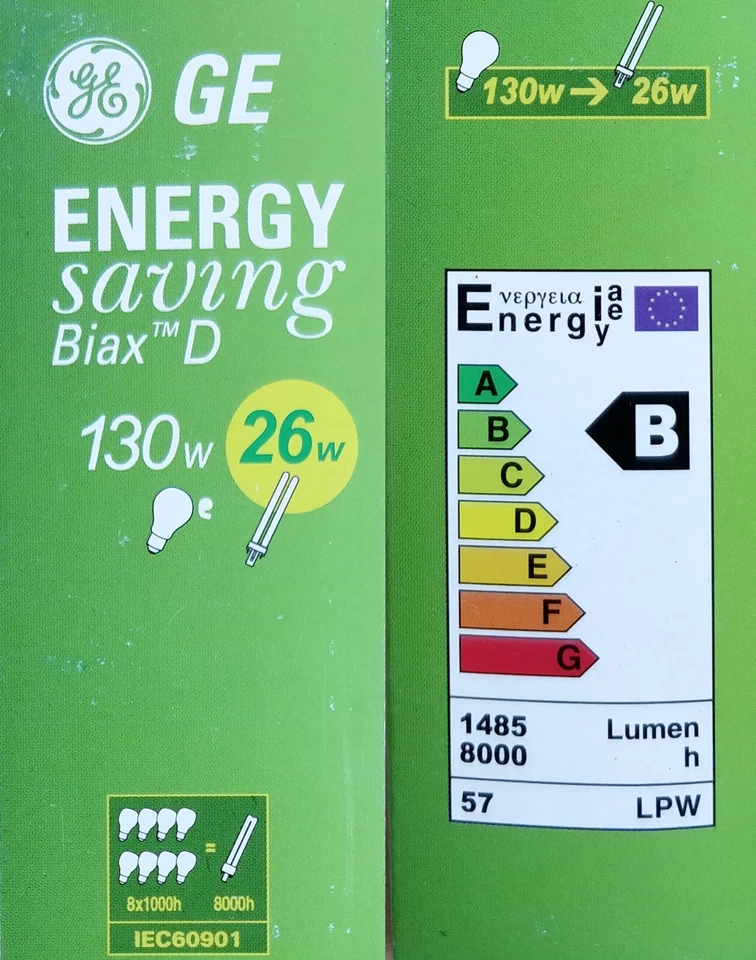 5x GE Biax D 26W CFL Fluorescent Globes Bulbs 6500K Daylight G24q-3 F26DBX/865 - Image 2 of 4