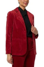DG2 by Diane Gilman Stretch Velvet Blazer Rhubarb