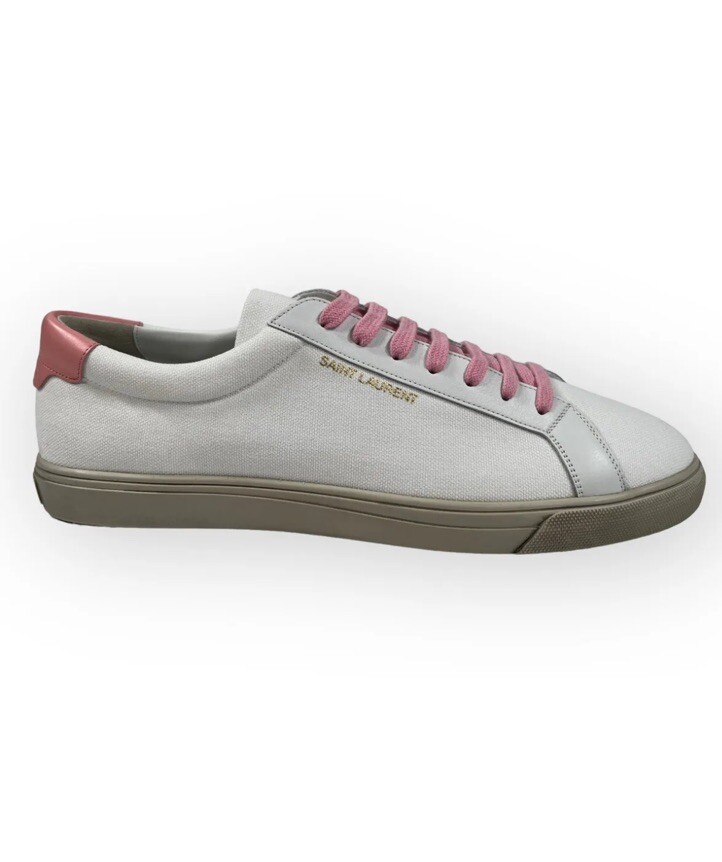 Sneakers basse Andy nuove con etichette Saint Laurent in tela bianca nuove con etichette da uomo US 12 AUTENTICHE