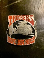 VINTAGE 1970s TRUCKERS HAVE BIG RIGS FUNNY BELT BUCKLE